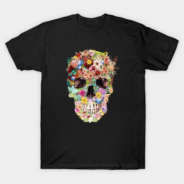 floral skullart T-Shirt by Love My..